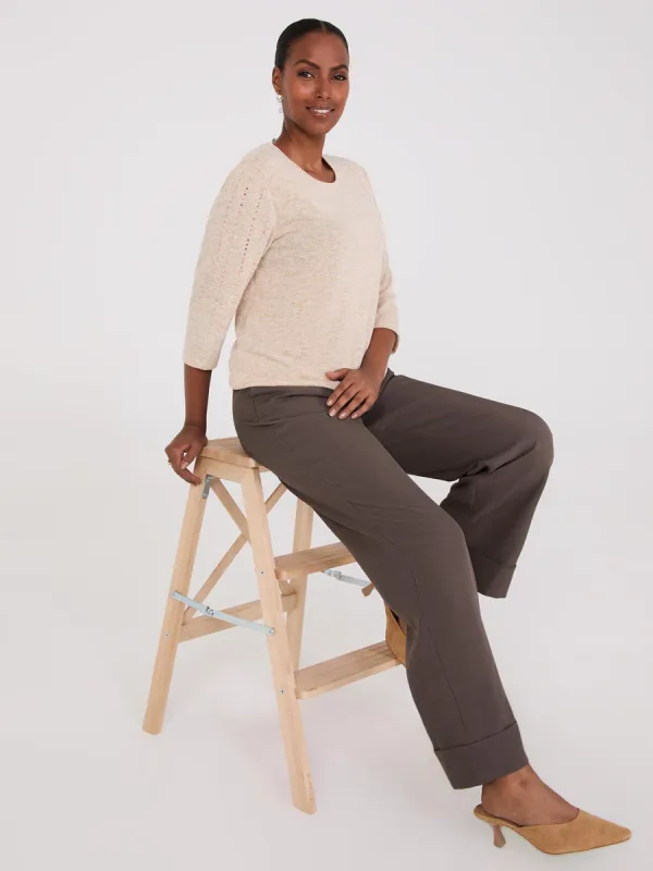 3/4 Sleeve Drawstring Hem Top sold by Suzy Shier