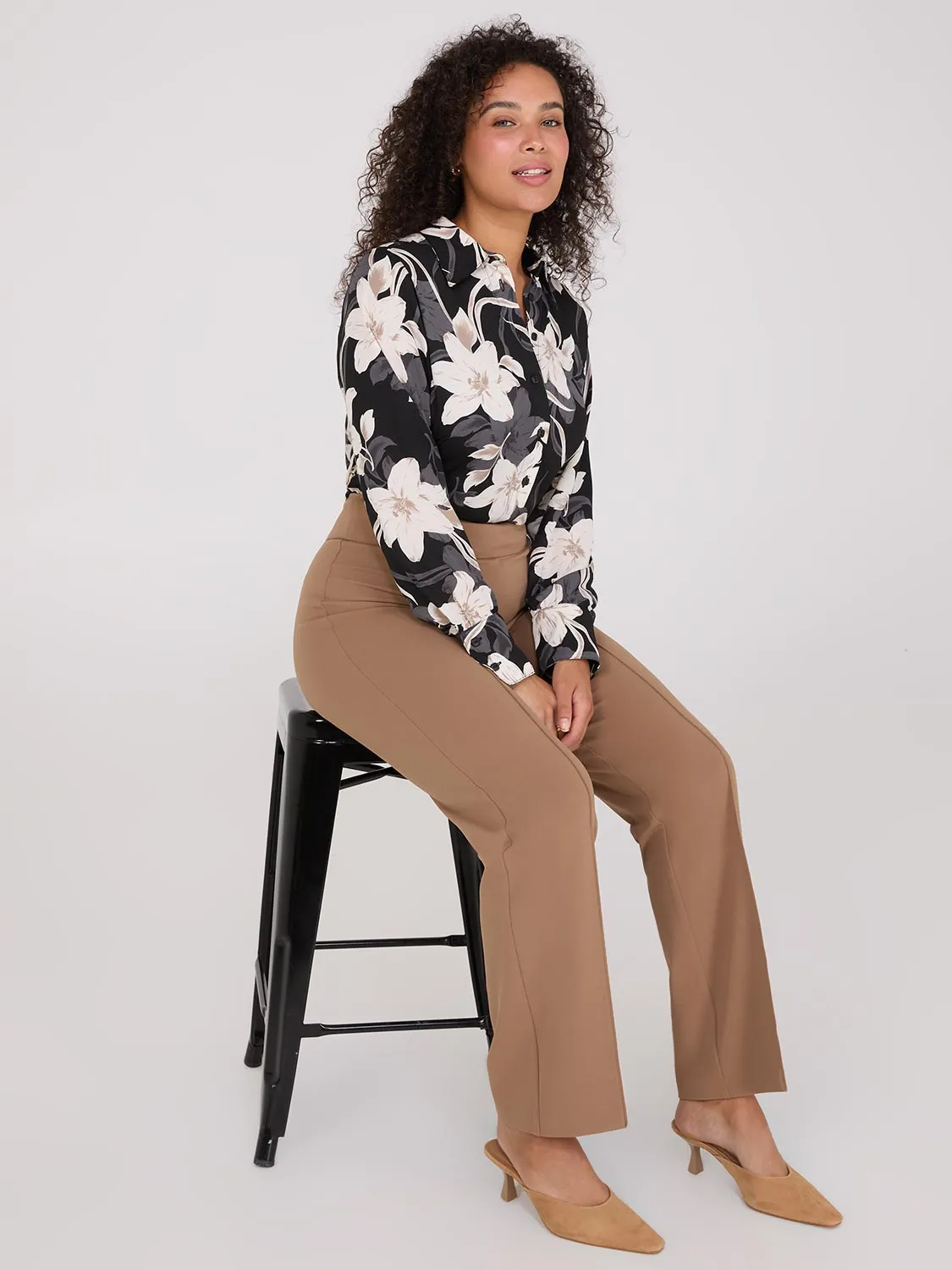 Floral Print Crepe Chiffon Button-Front Blouse sold by Suzy Shier product image thumbnail 2