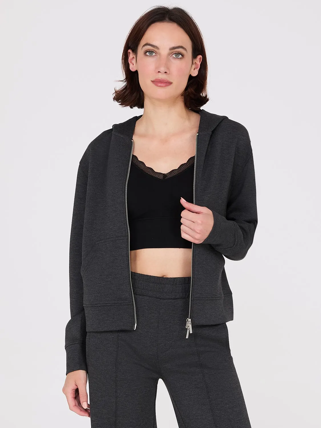 Kangaroo Pocket Zip-Up Hoodie sold by Suzy Shier product image thumbnail 3