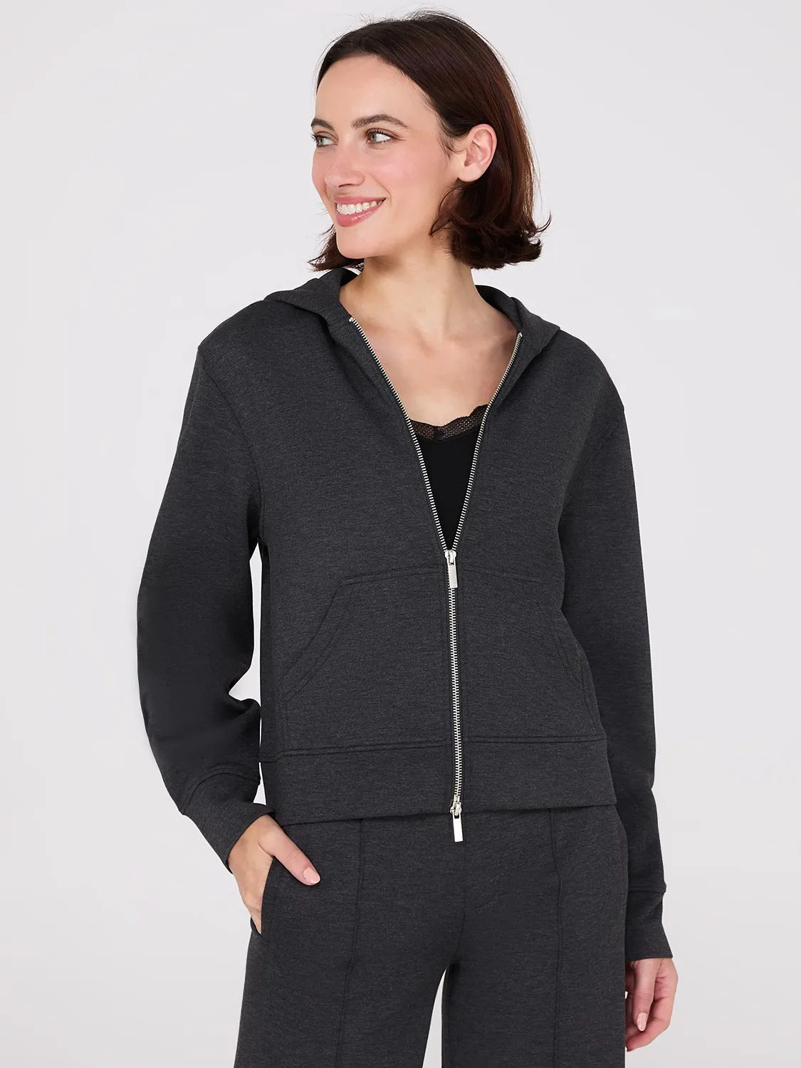 Kangaroo Pocket Zip-Up Hoodie sold by Suzy Shier