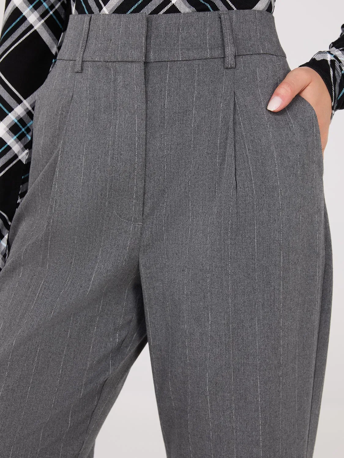 Pinstripe Wide-Leg Pants sold by Suzy Shier product image thumbnail 4