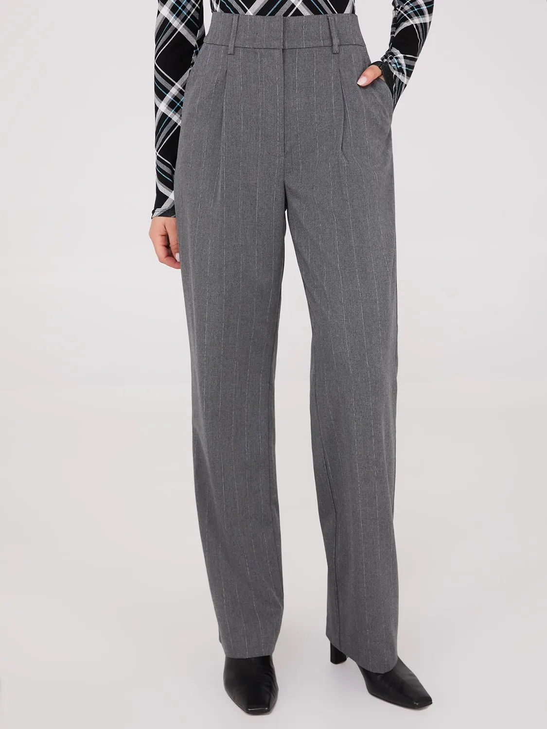 Pinstripe Wide-Leg Pants sold by Suzy Shier product image thumbnail 3