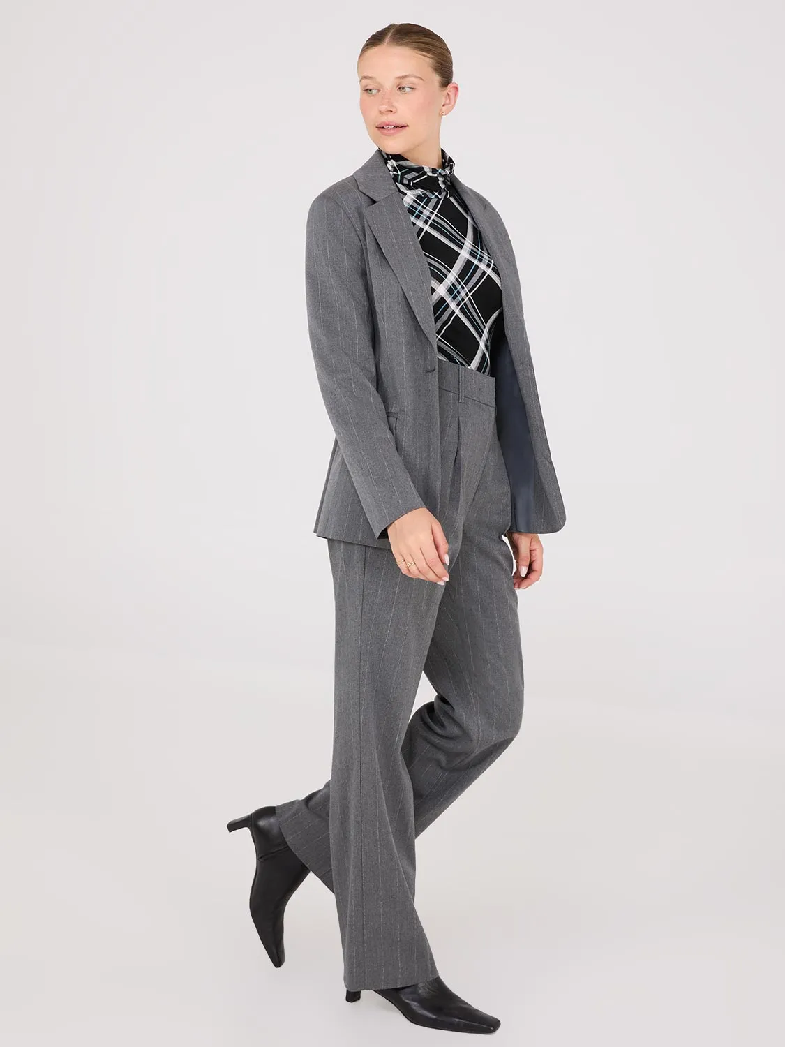 Pinstripe Wide-Leg Pants sold by Suzy Shier product image thumbnail 5