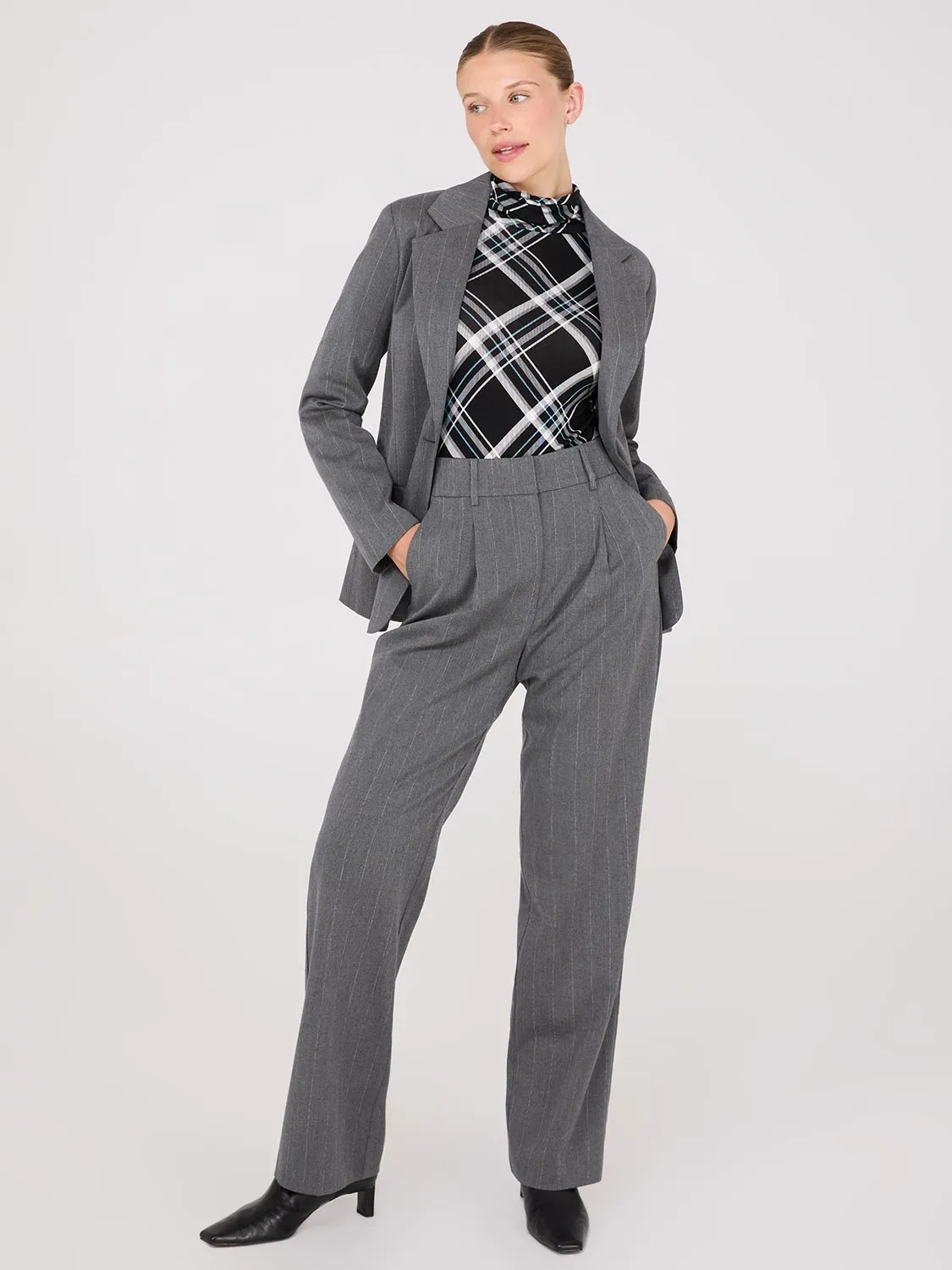 Pinstripe Wide-Leg Pants sold by Suzy Shier