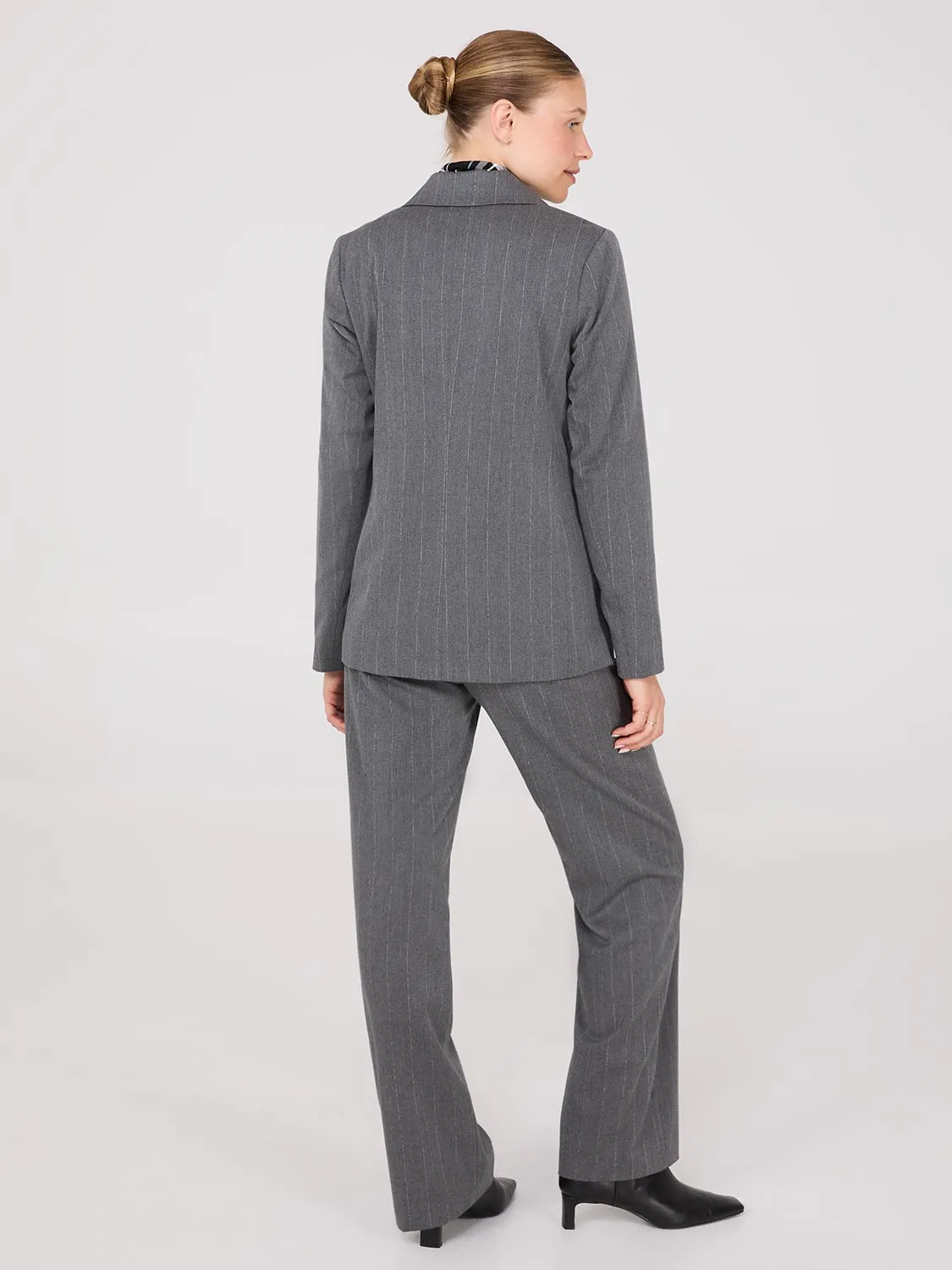 Pinstripe 1-Button Blazer sold by Suzy Shier product image thumbnail 5