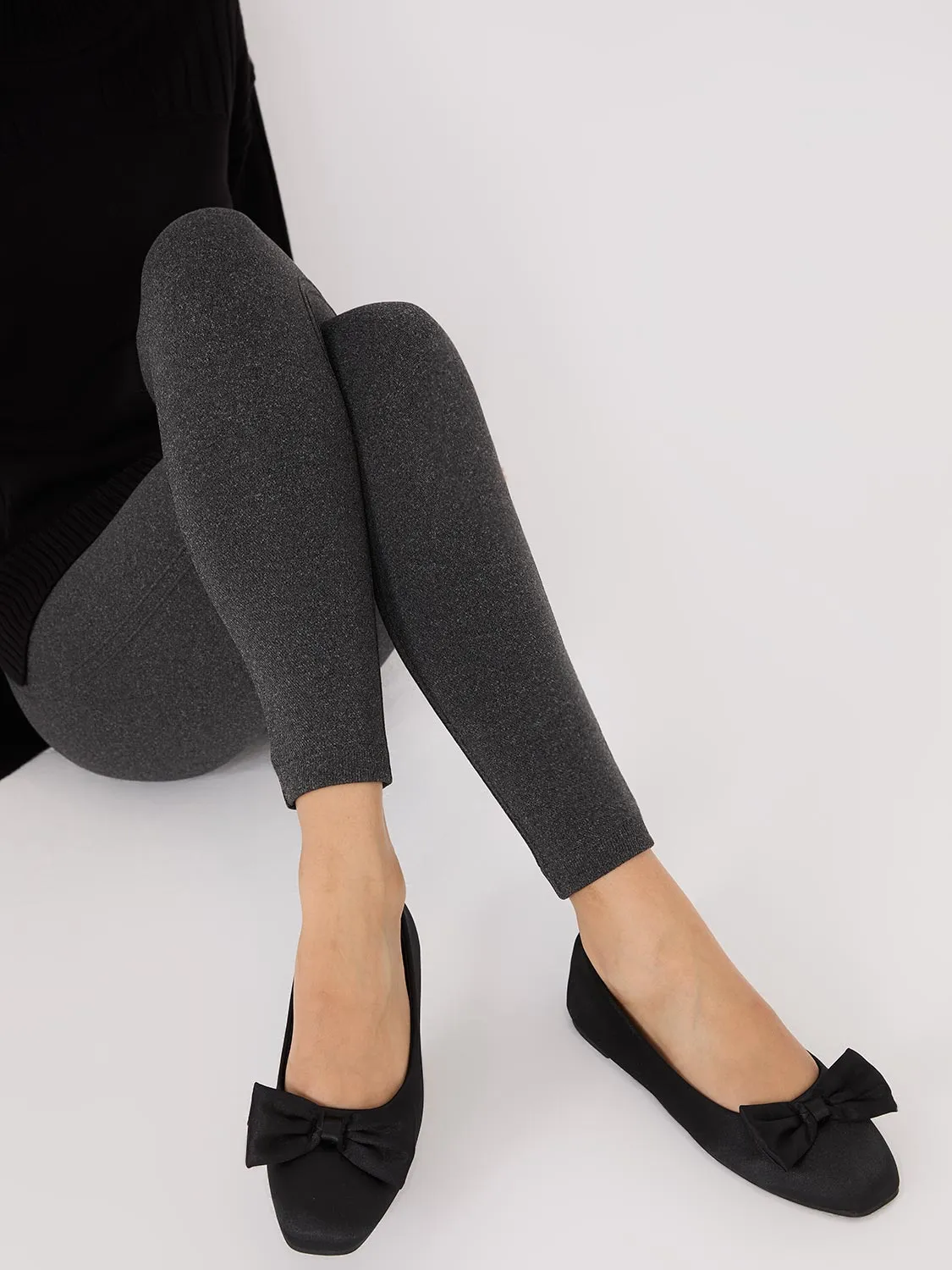 Satin Flats With Bow Detail sold by Suzy Shier