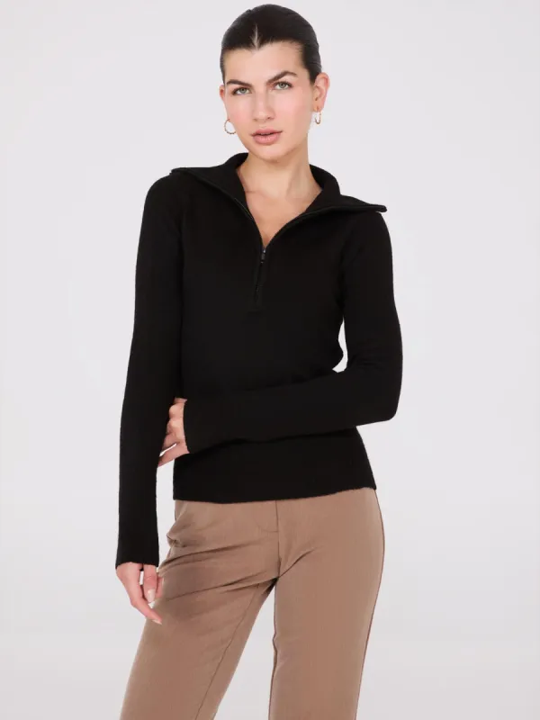 Half-Zip High-Neck Sweater sold by Suzy Shier