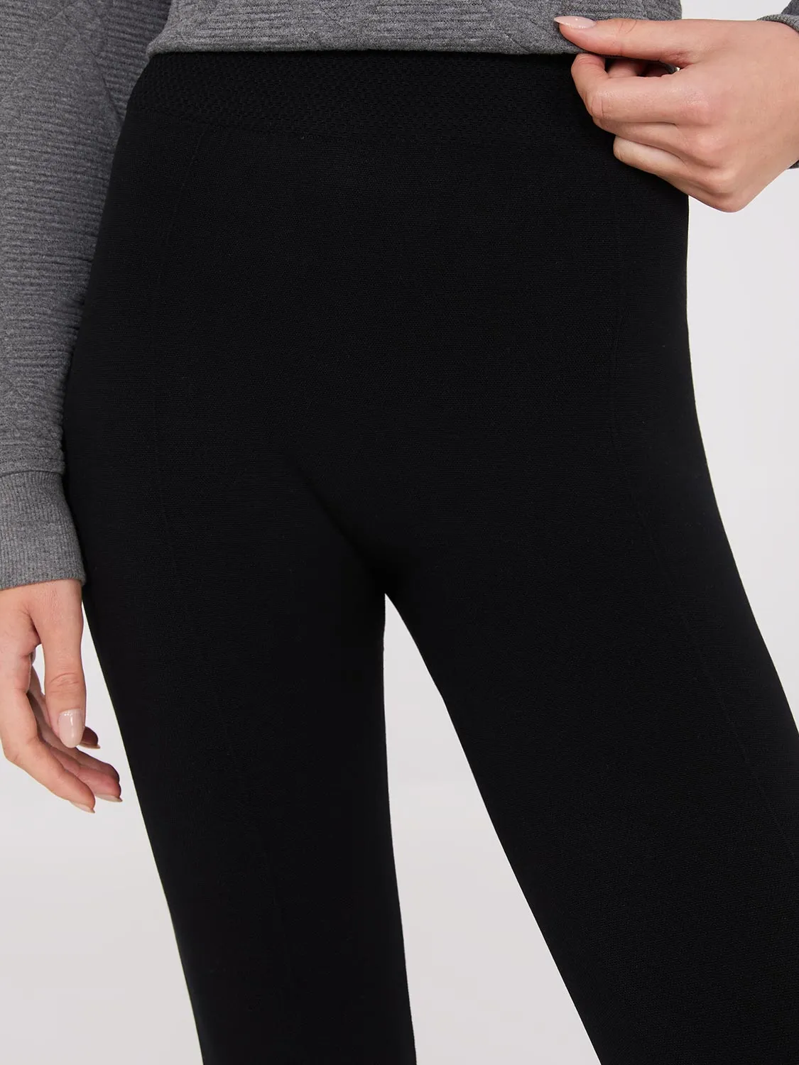 Front Pintuck Fleece Lined Leggings sold by Suzy Shier product image thumbnail 3