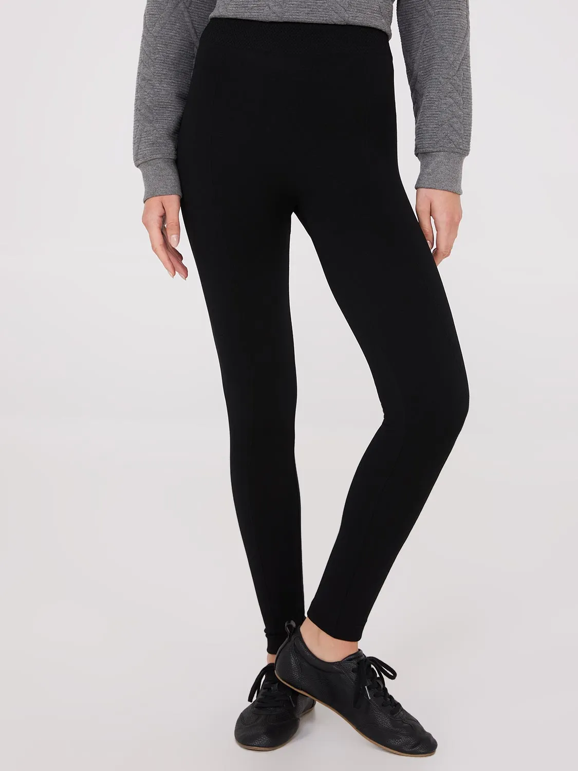 Front Pintuck Fleece Lined Leggings sold by Suzy Shier product image thumbnail 2