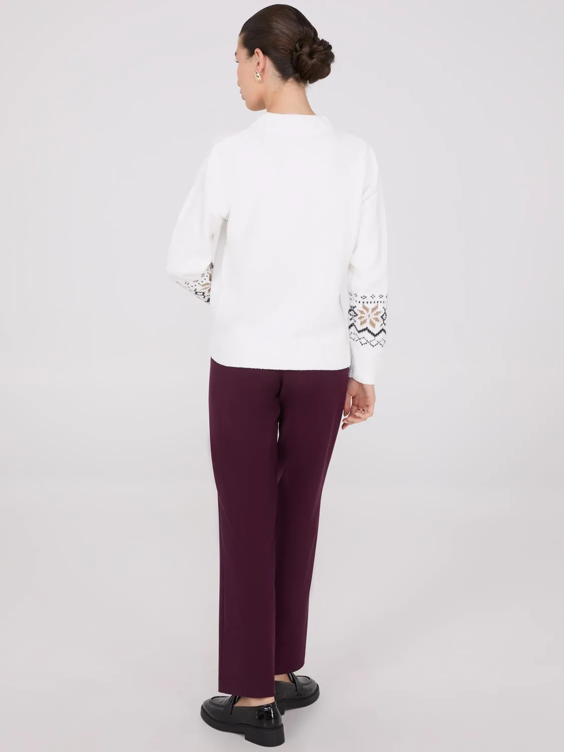 Fair Isle Mock Neck Chenille Sweater sold by Suzy Shier product image thumbnail 4