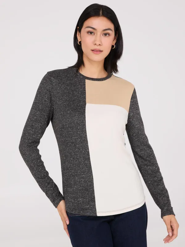 Colour Block Crew Neck Top sold by Suzy Shier