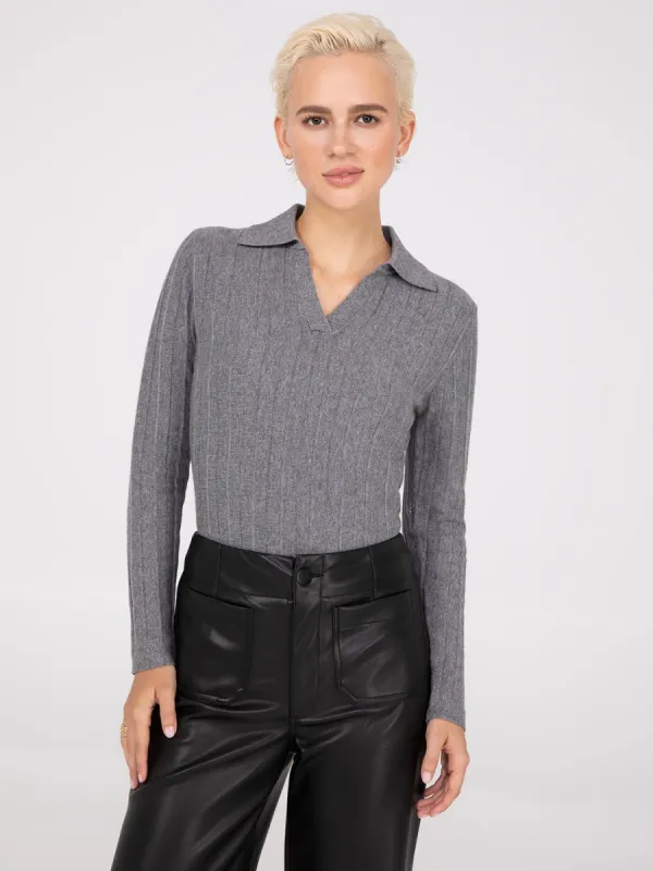 Pleated Johnny Collar Sweater sold by Suzy Shier