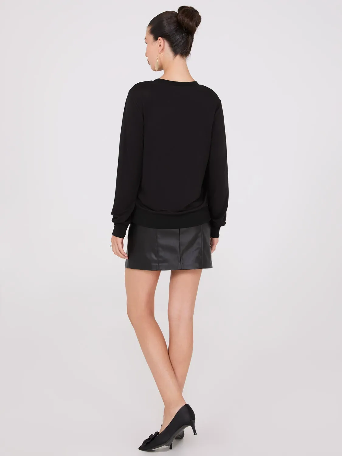 Lace Front French Terry Top sold by Suzy Shier product image thumbnail 4