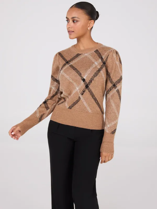 Metallic Jacquard Crew Neck Sweater sold by Suzy Shier