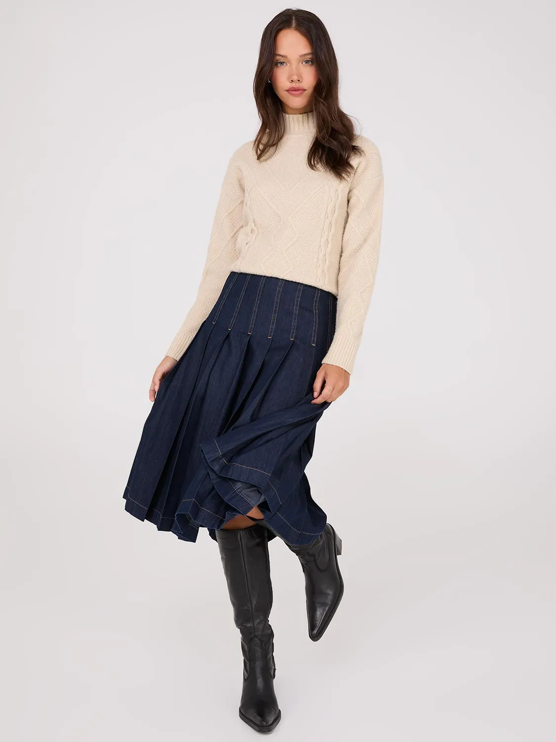 Cable Knit Mock Neck Sweater sold by Suzy Shier product image thumbnail 4