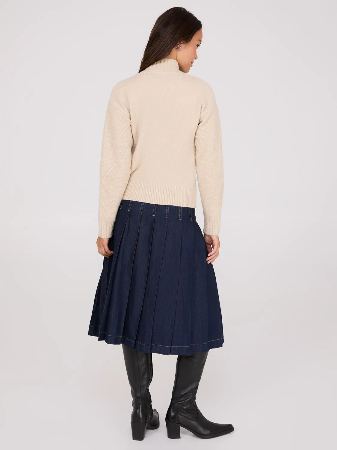 Cable Knit Mock Neck Sweater sold by Suzy Shier product image thumbnail 5