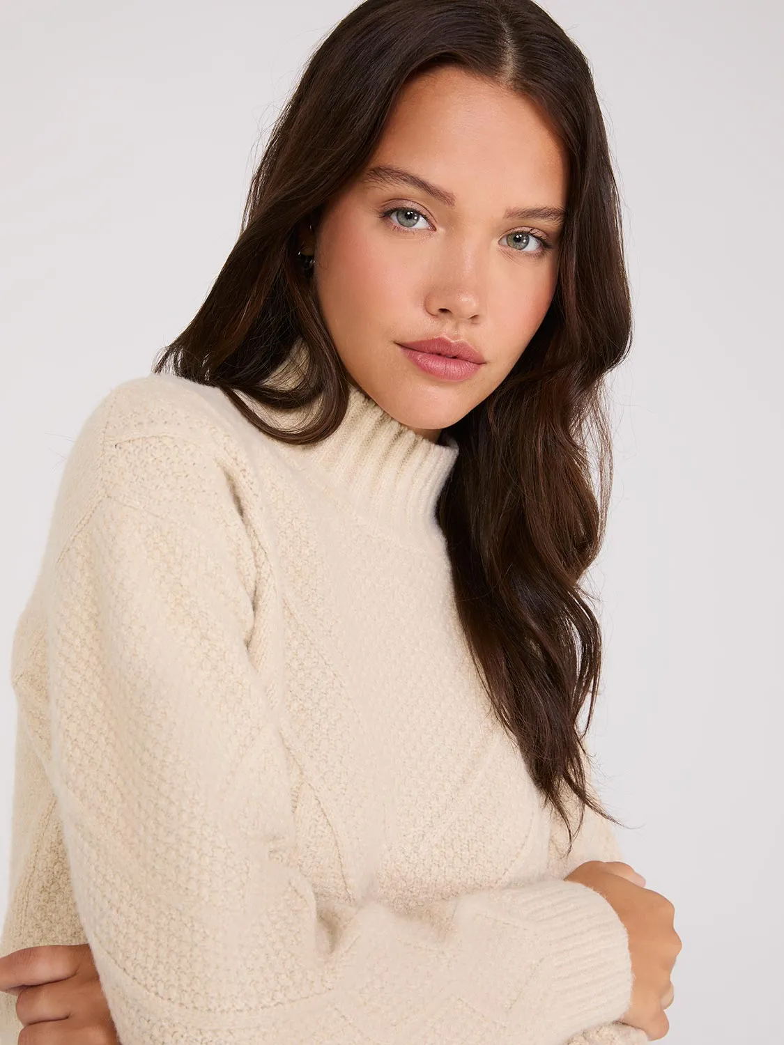 Cable Knit Mock Neck Sweater sold by Suzy Shier product image thumbnail 3