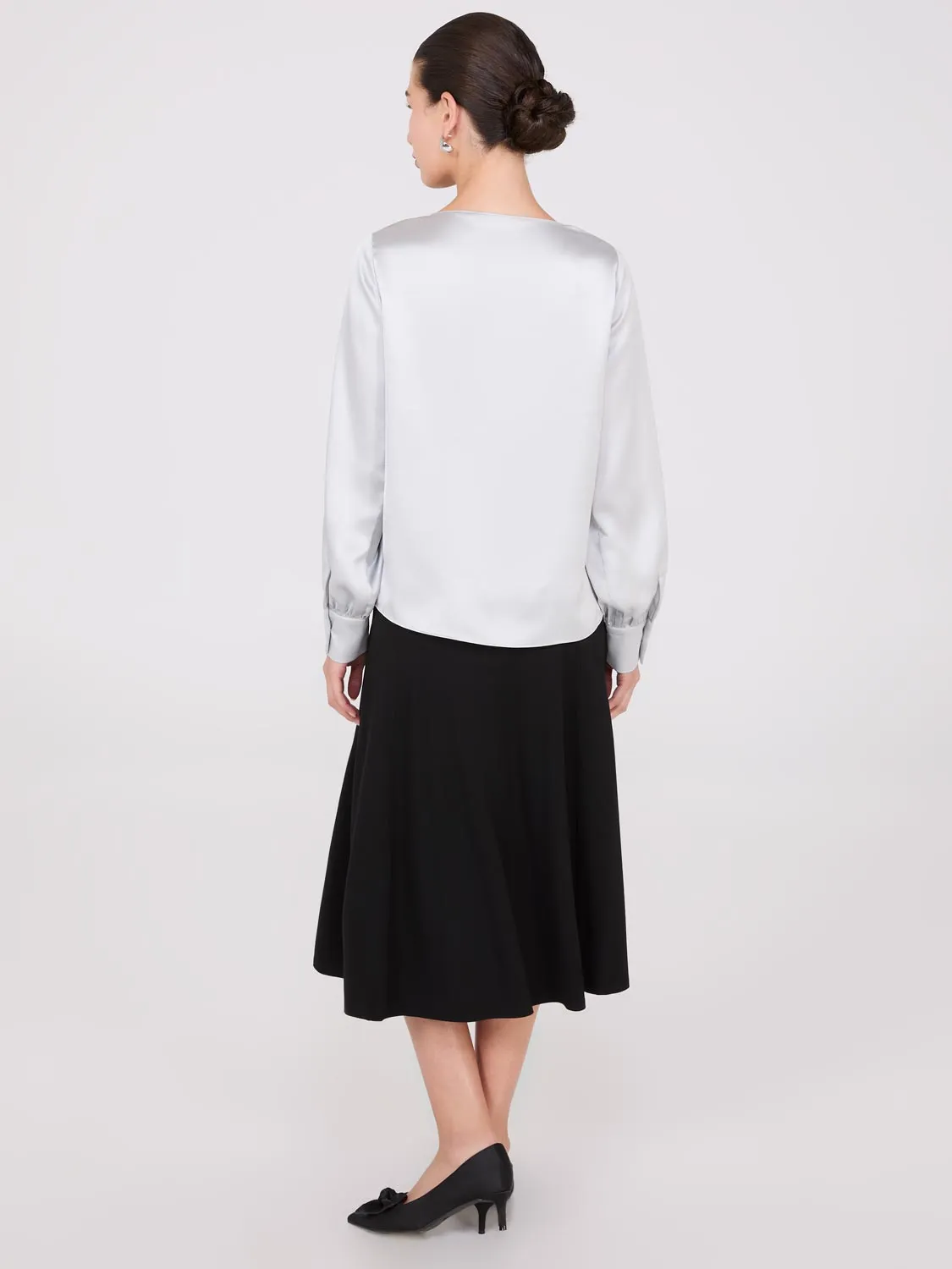 Satin Cowl Neck Blouse sold by Suzy Shier product image thumbnail 4