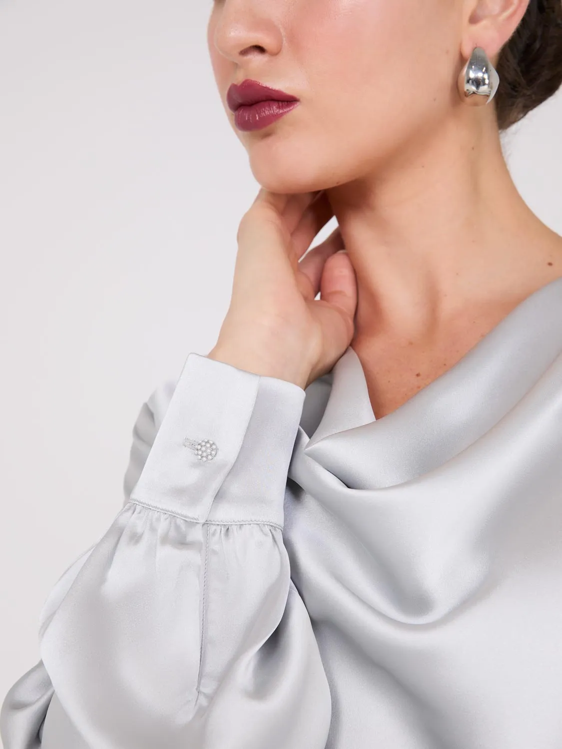 Satin Cowl Neck Blouse sold by Suzy Shier product image thumbnail 2