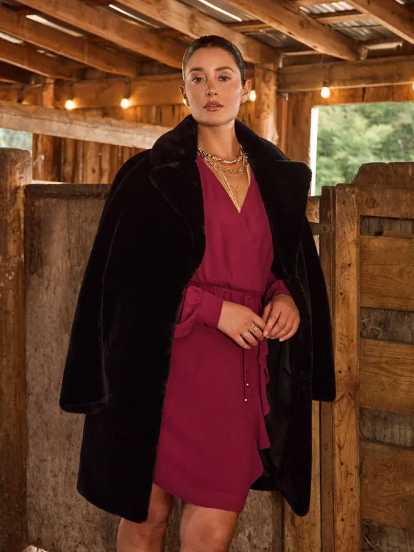 Chiffon Crossover Mini Dress With Front Ruffle sold by Suzy Shier