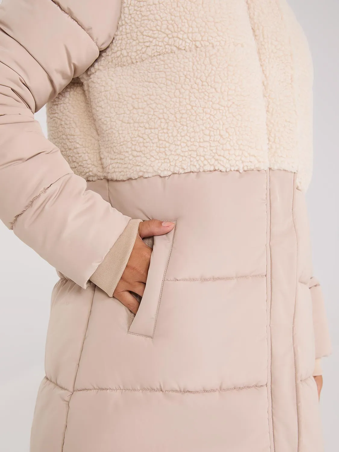 Shearling Puffer Jacket sold by Suzy Shier product image thumbnail 3
