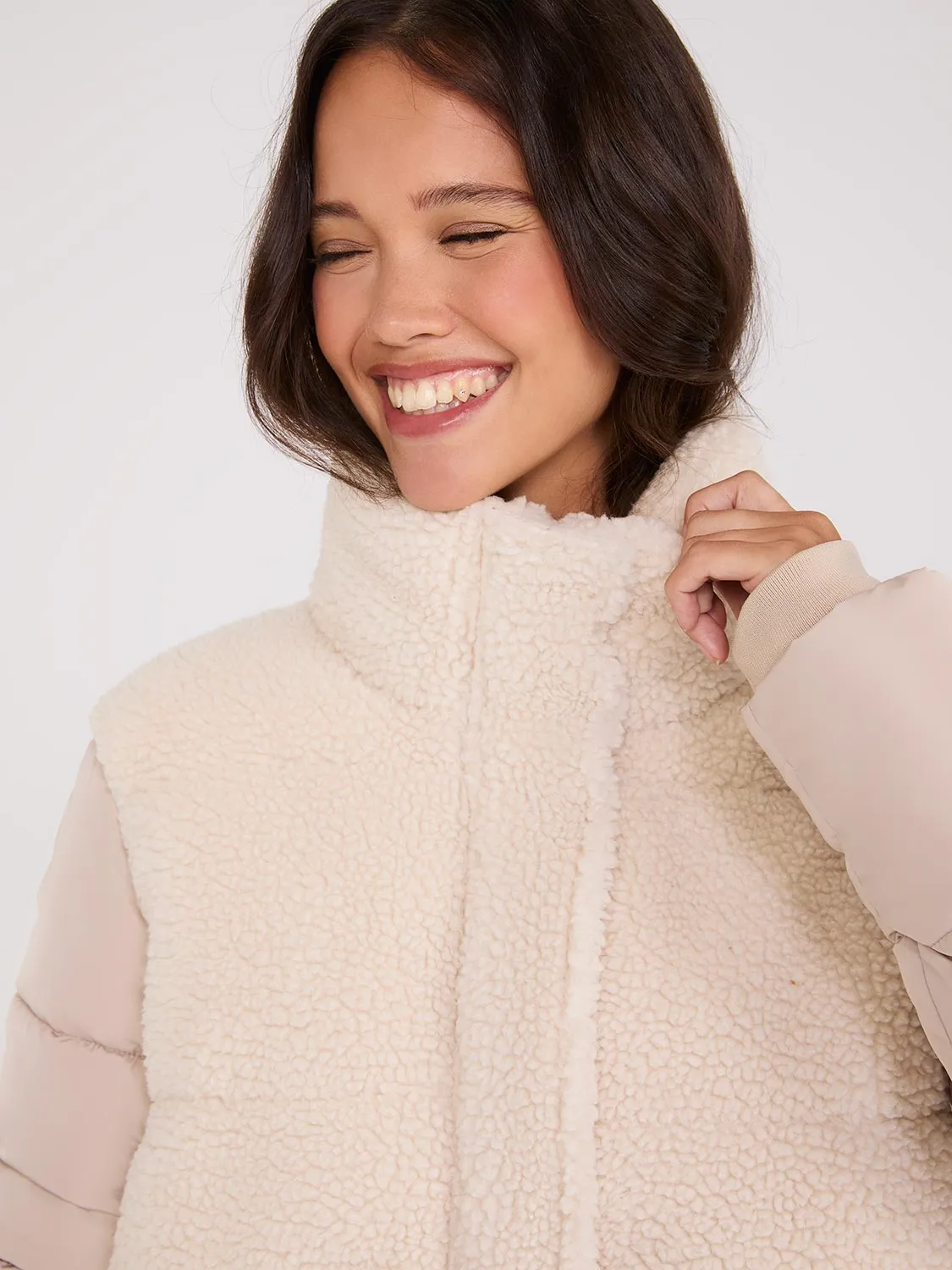 Shearling Puffer Jacket sold by Suzy Shier product image thumbnail 2