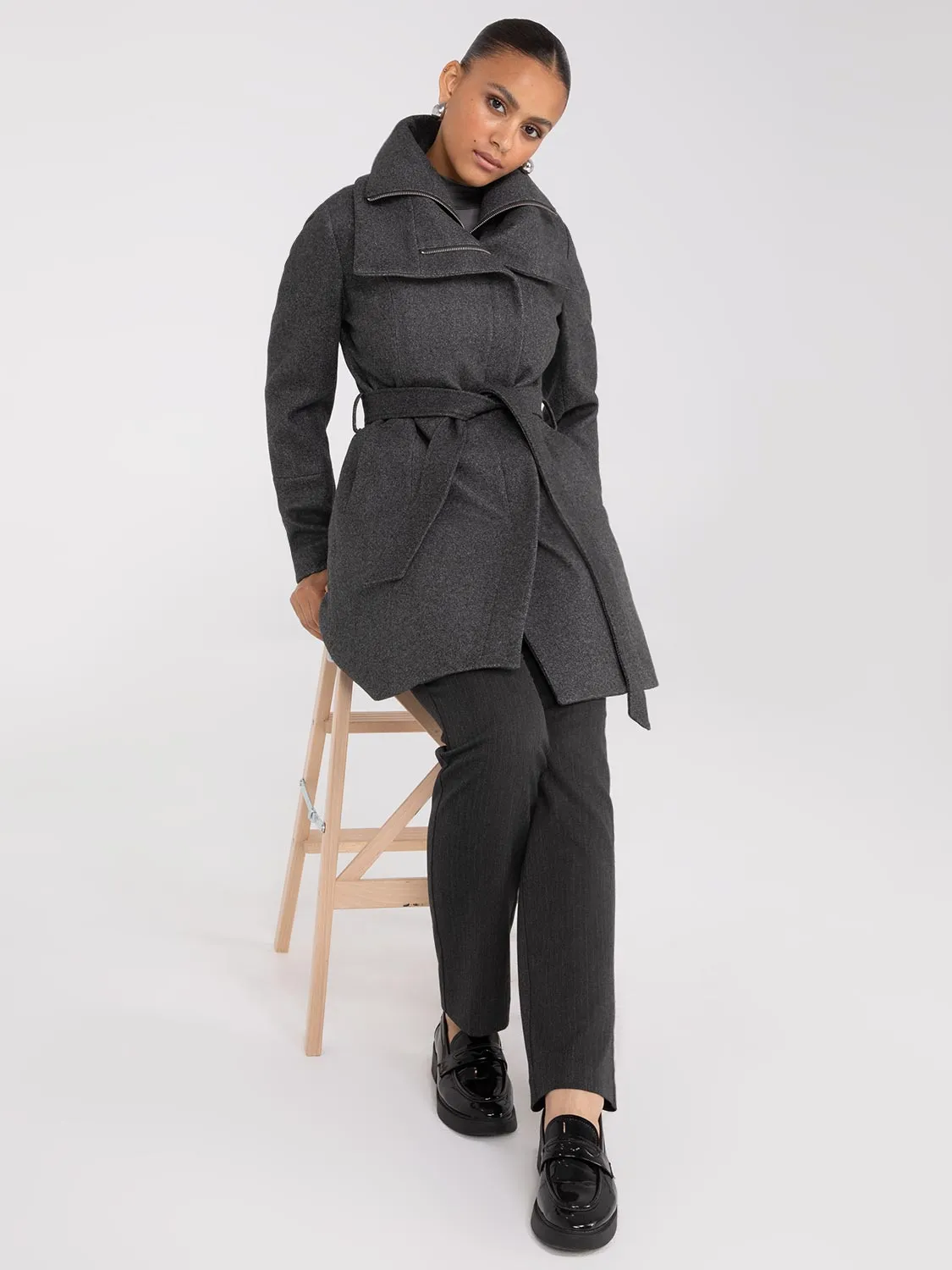 Double Collar 3/4 Coat sold by Suzy Shier product image thumbnail 4