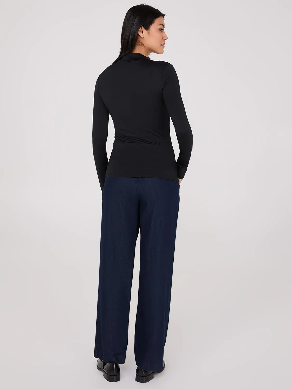 Double Layer Mock Neck Long Sleeve Top sold by Suzy Shier product image thumbnail 5