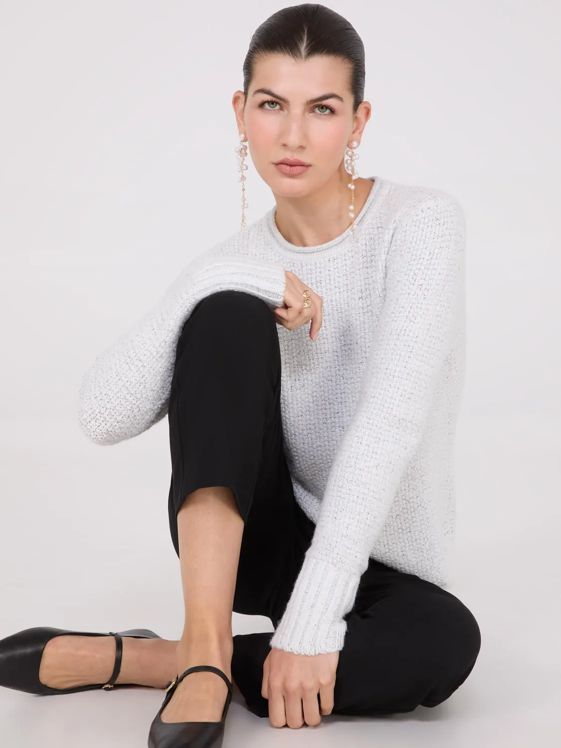 Long Sleeve Twisted Stitch Sweater sold by Suzy Shier