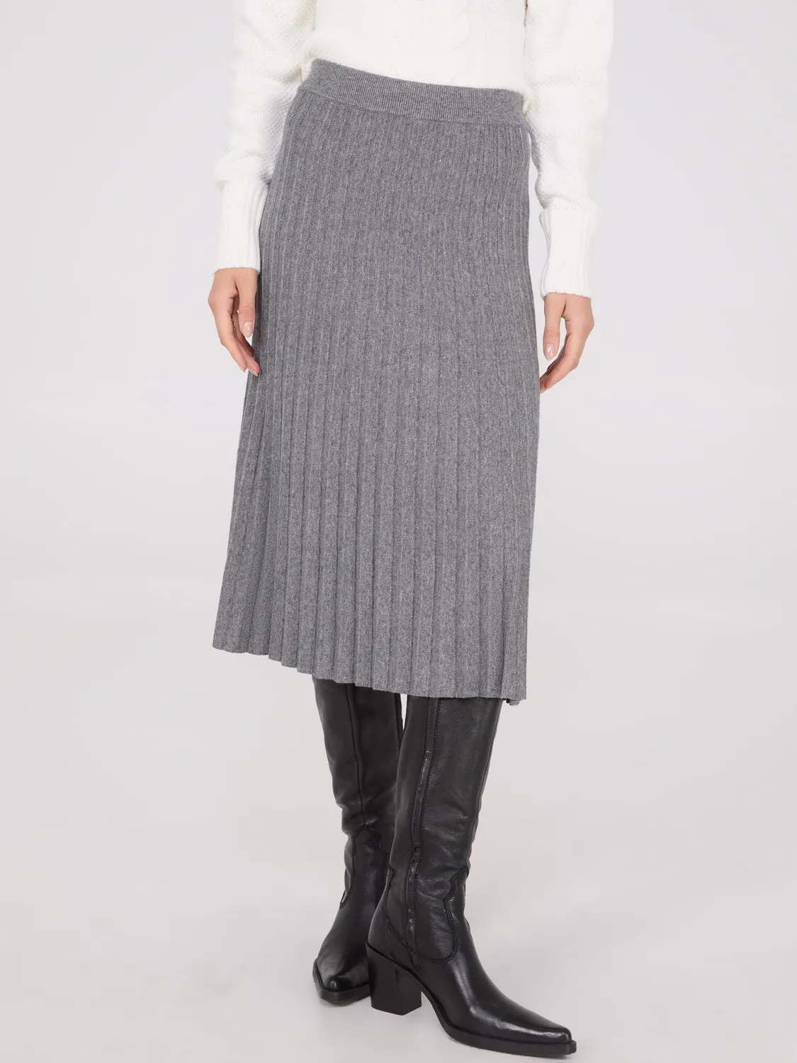 Pleated Knit Sweater Midi Skirt sold by Suzy Shier product image thumbnail 2
