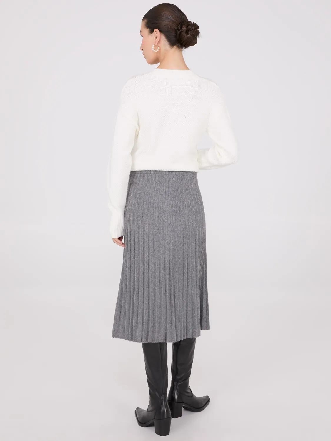 Pleated Knit Sweater Midi Skirt sold by Suzy Shier product image thumbnail 4