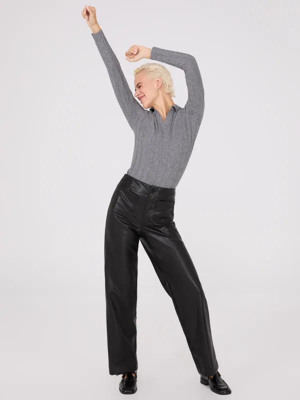 Faux Leather Wide-Leg Pants sold by Suzy Shier