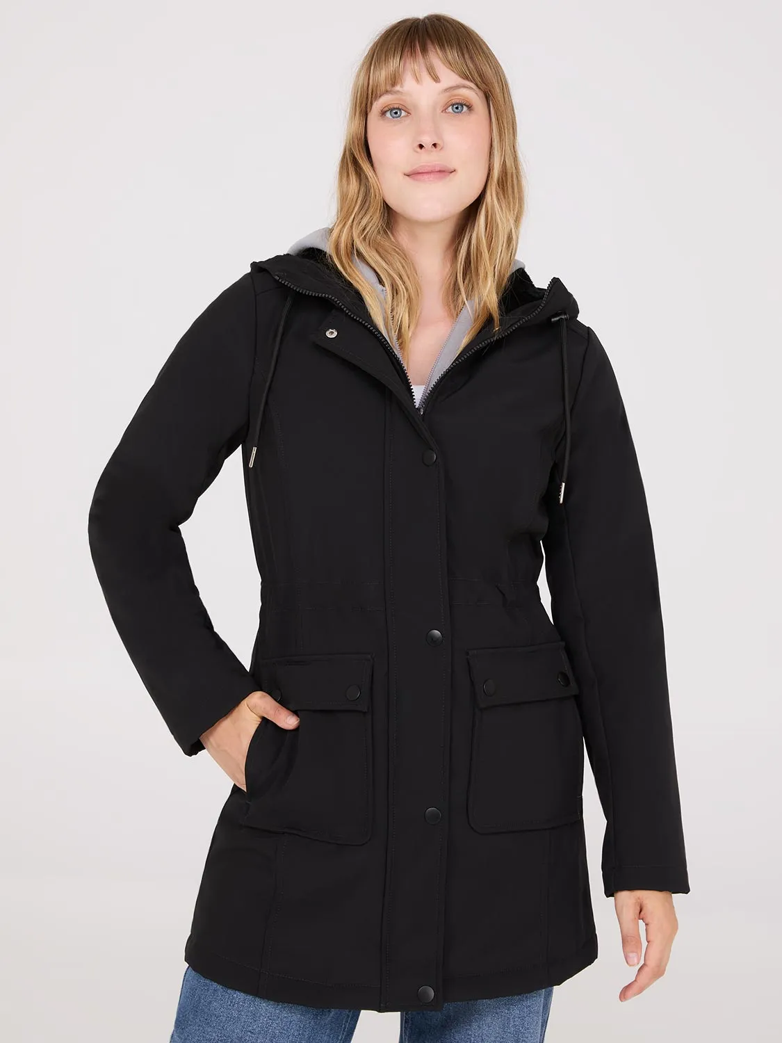 Softshell Hooded Jacket sold by Suzy Shier