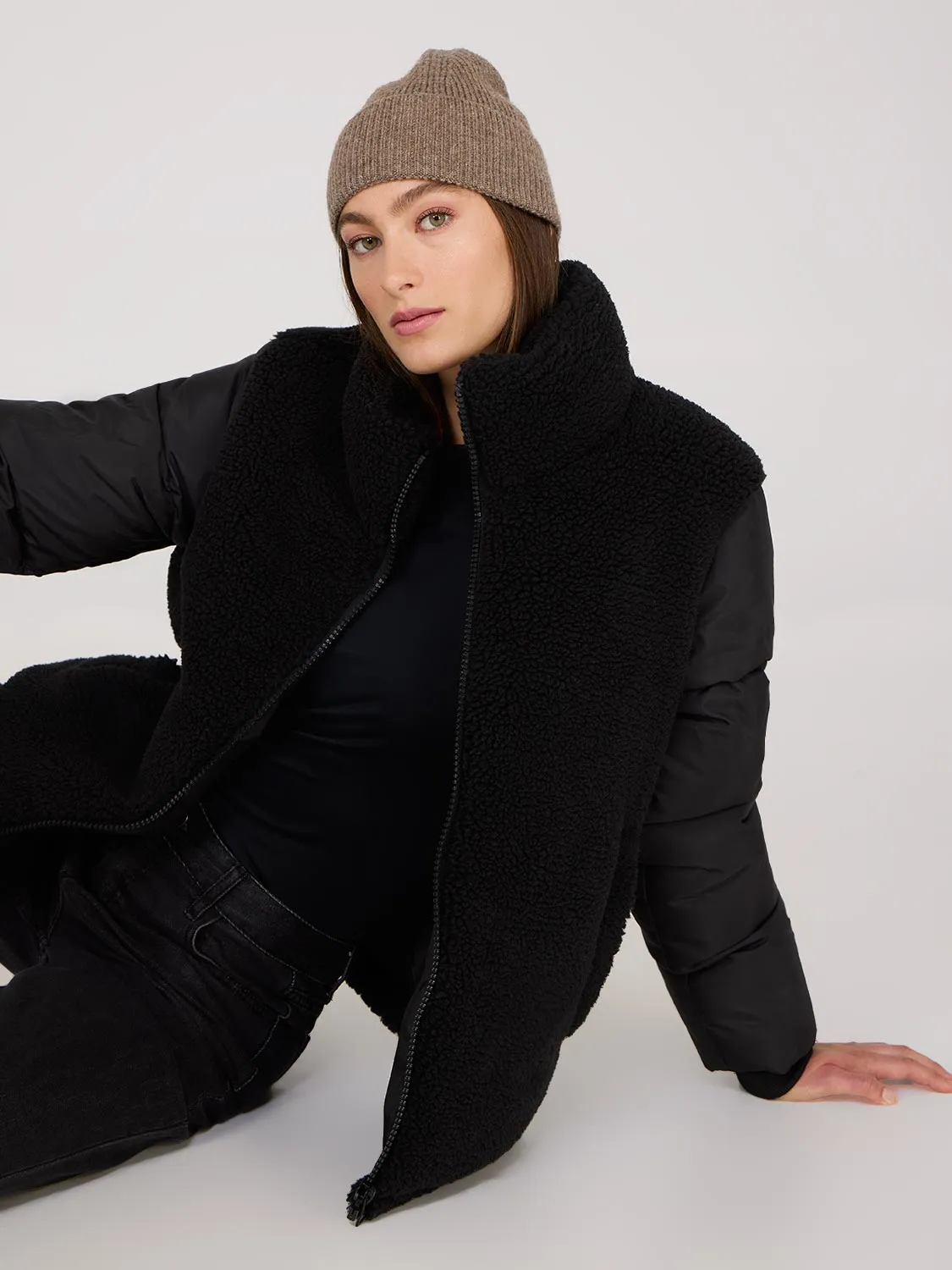 Short Shearling Puffer Jacket sold by Suzy Shier product image thumbnail 3