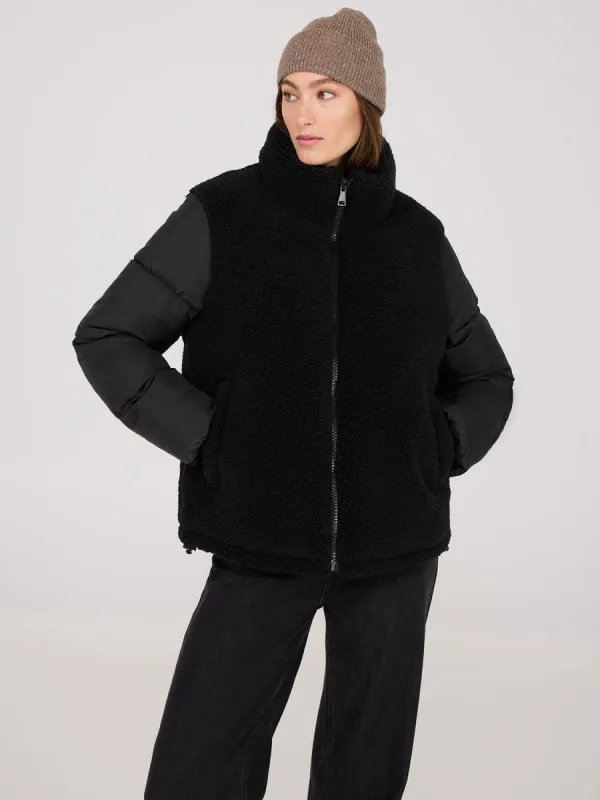 Short Shearling Puffer Jacket sold by Suzy Shier
