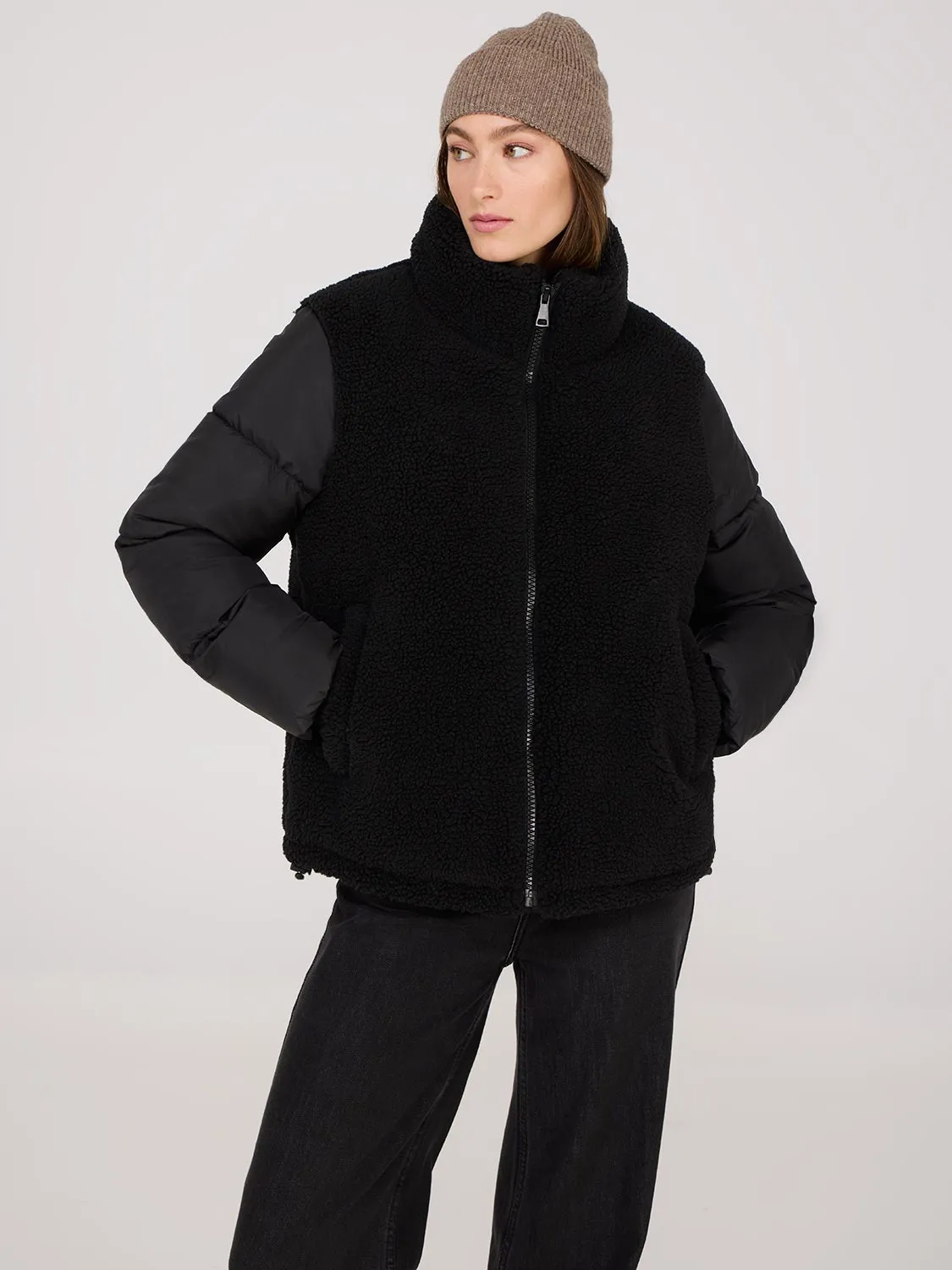 Short Shearling Puffer Jacket sold by Suzy Shier