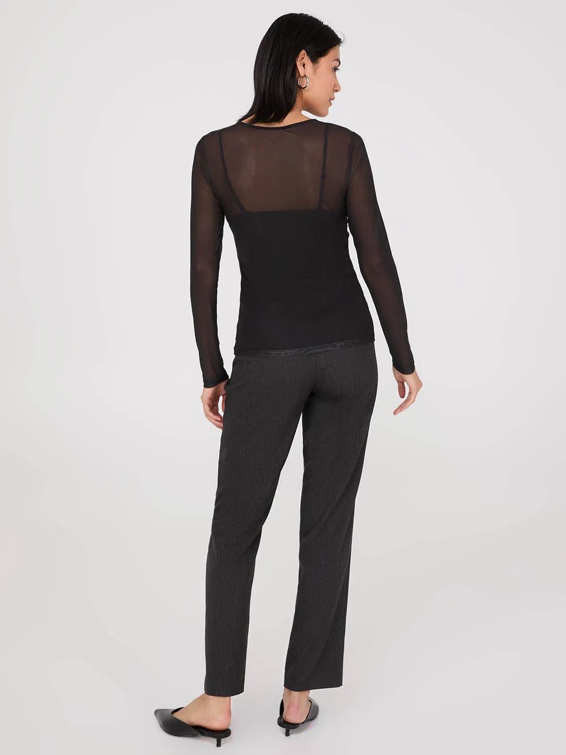 Floral Placement Mesh Top With Cami sold by Suzy Shier product image thumbnail 4