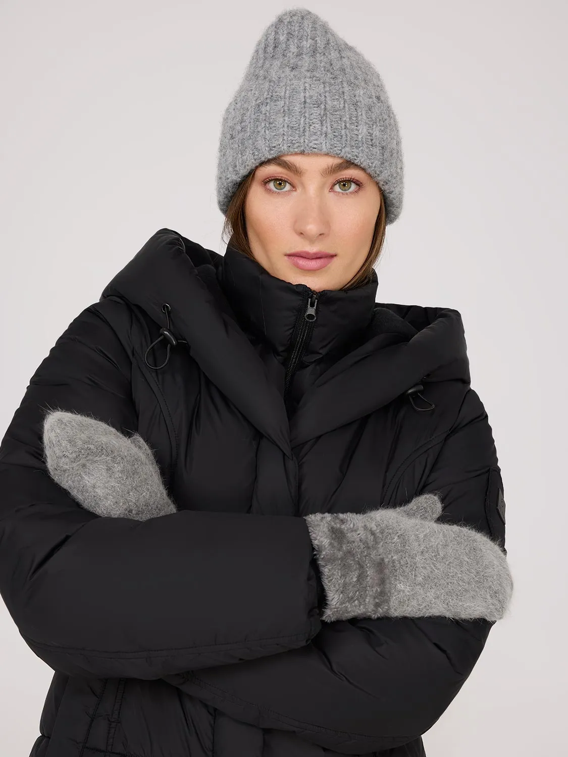 Fuzzy Mittens With Faux Fur Cuffs sold by Suzy Shier product image thumbnail 3