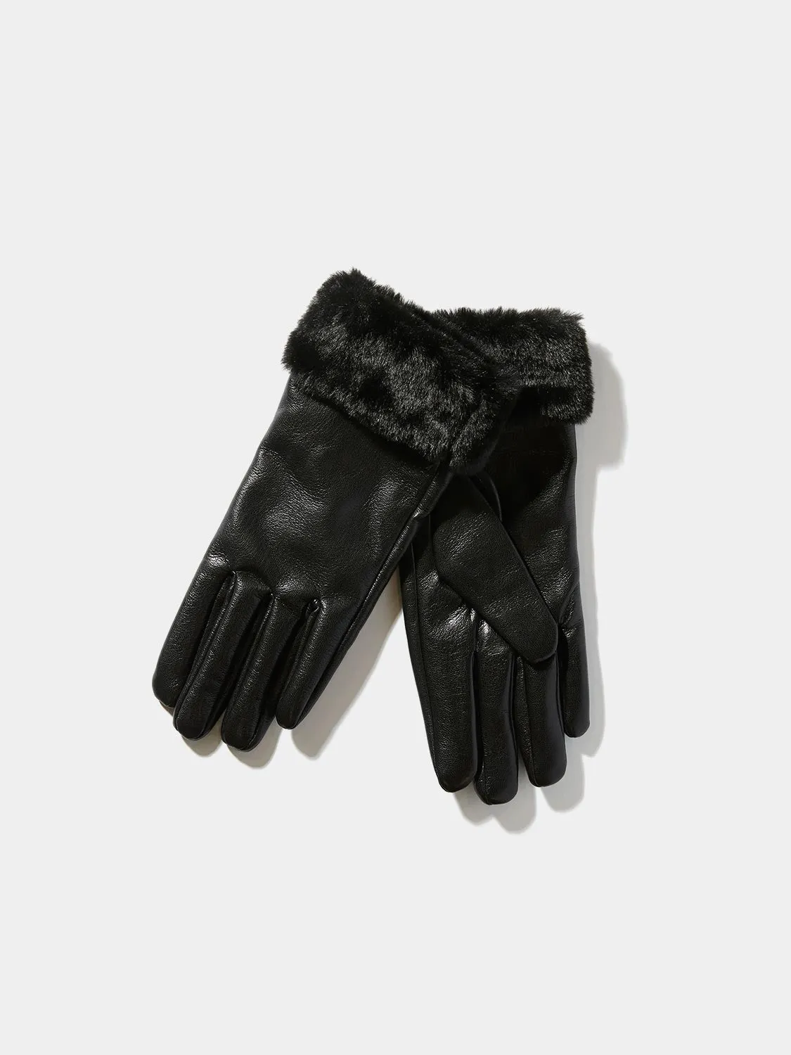 Faux Leather Gloves With Faux Fur sold by Suzy Shier