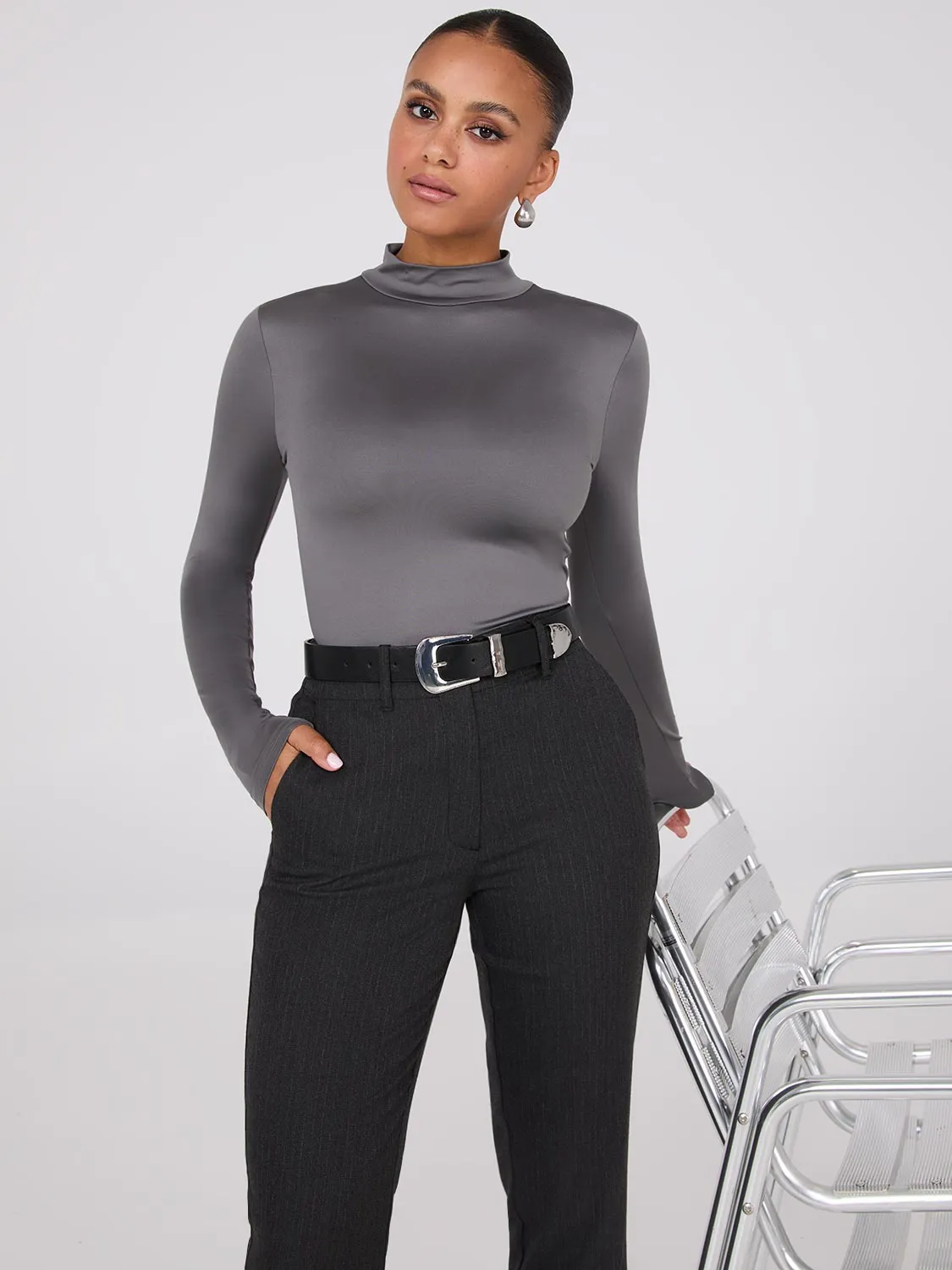 Faux Leather Horseshoe Buckle Belt sold by Suzy Shier product image thumbnail 2