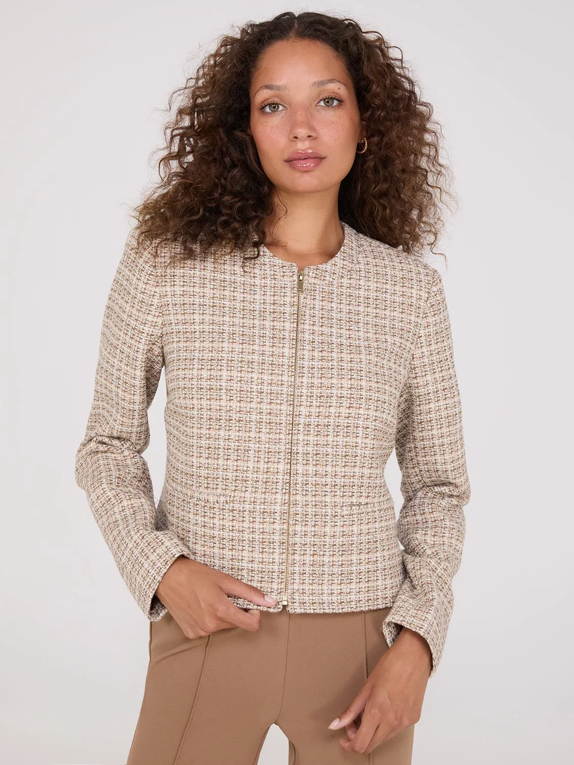 Boucle Zip-Front Blazer sold by Suzy Shier product image thumbnail 3