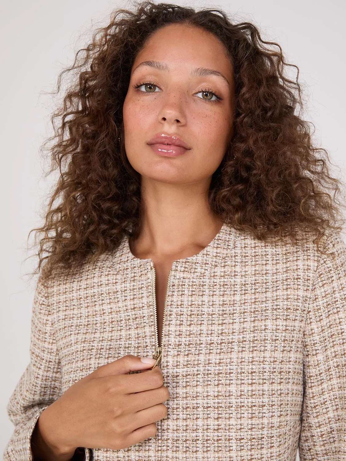 Boucle Zip-Front Blazer sold by Suzy Shier product image thumbnail 2