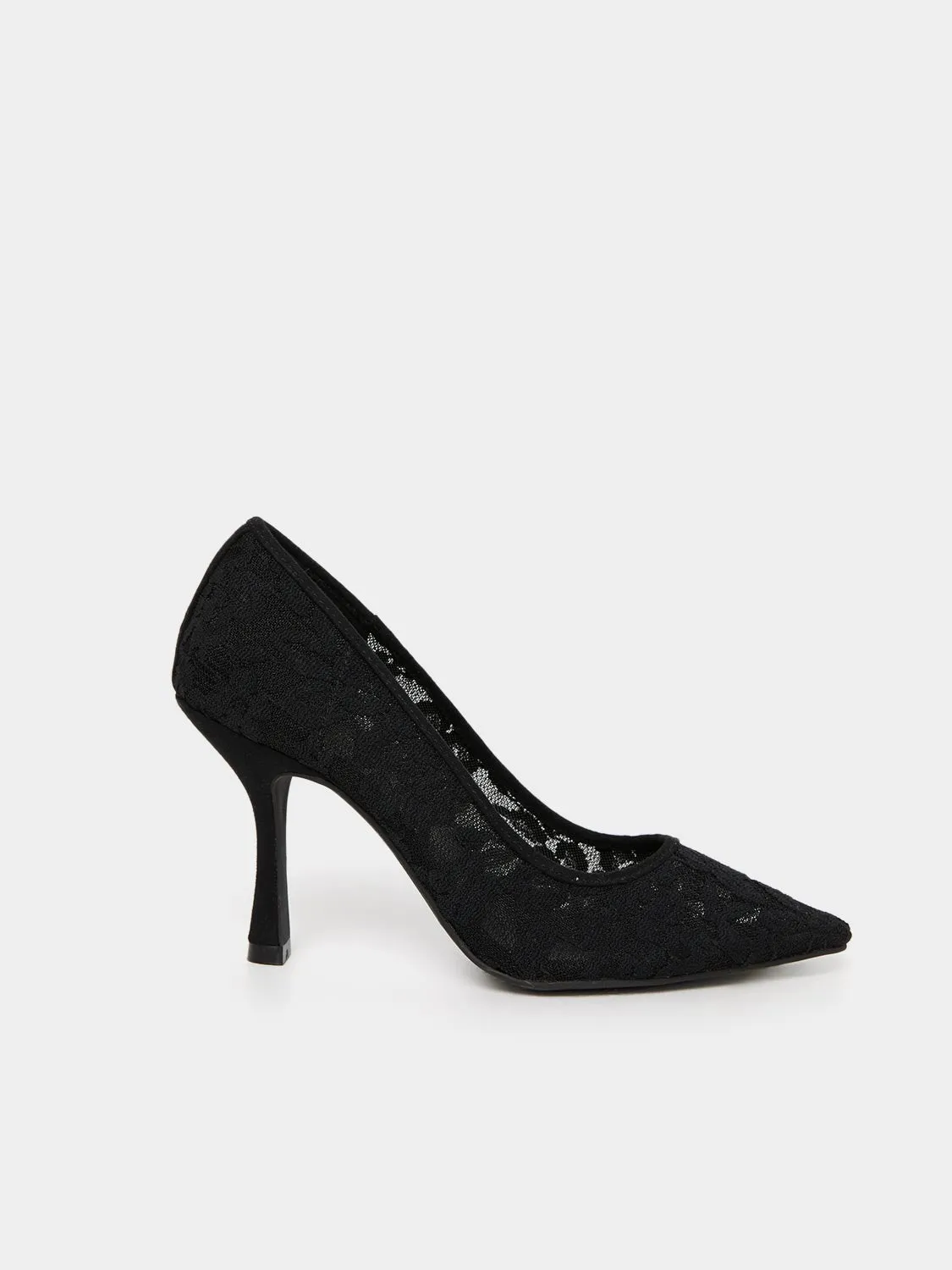 Pointed Toe Lace High Heel Pump sold by Suzy Shier