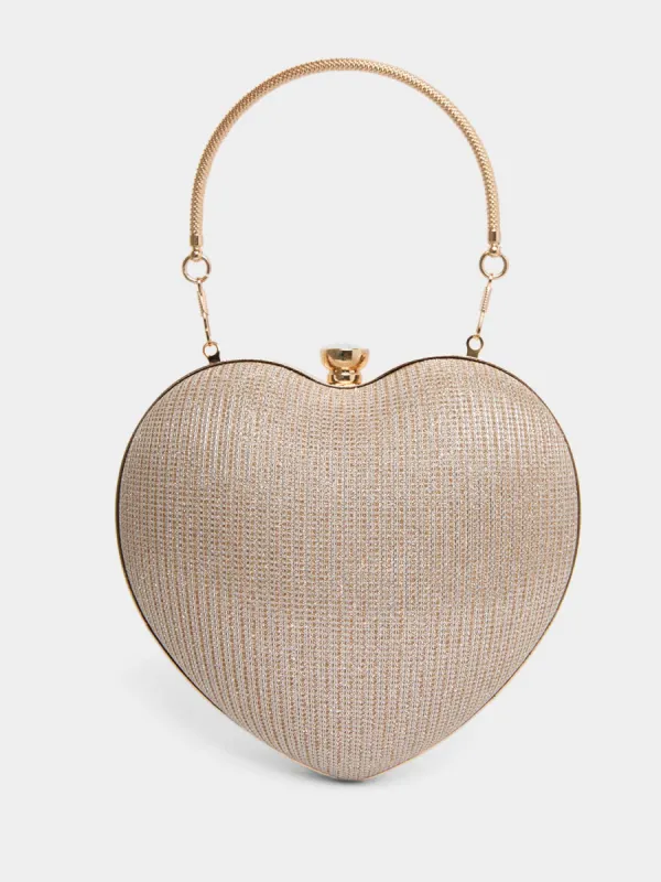 Heart Shaped Glitter Minaudiere sold by Suzy Shier