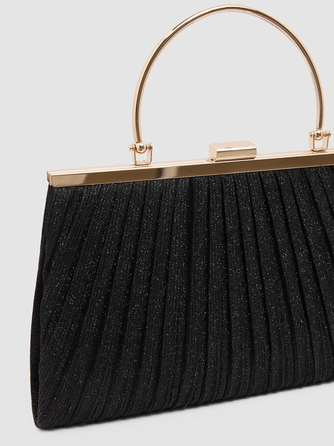 Glitter Pleated Minaudiere With Top Handle sold by Suzy Shier product image thumbnail 2