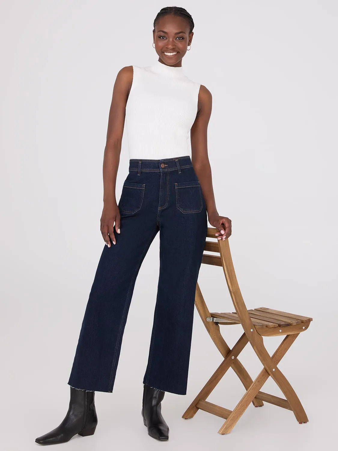 Wide-Leg Raw Edge Jeans sold by Suzy Shier product image thumbnail 4