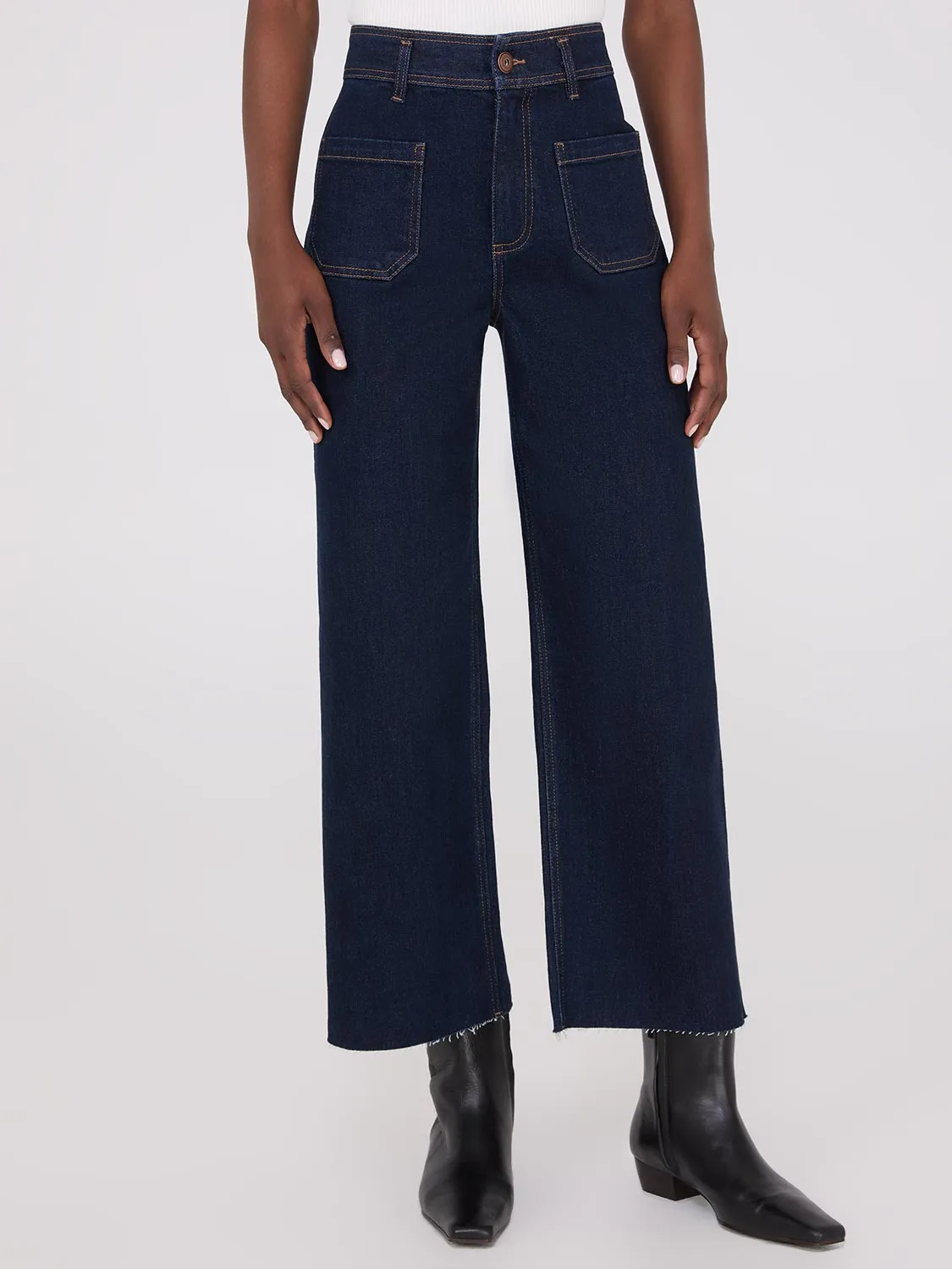 Wide-Leg Raw Edge Jeans sold by Suzy Shier product image thumbnail 3
