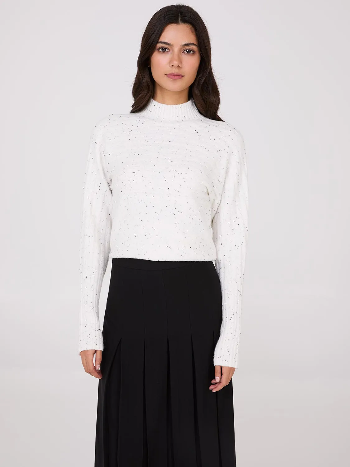 Mock Neck Dolman Sleeve Ribbed Sweater sold by Suzy Shier product image thumbnail 3