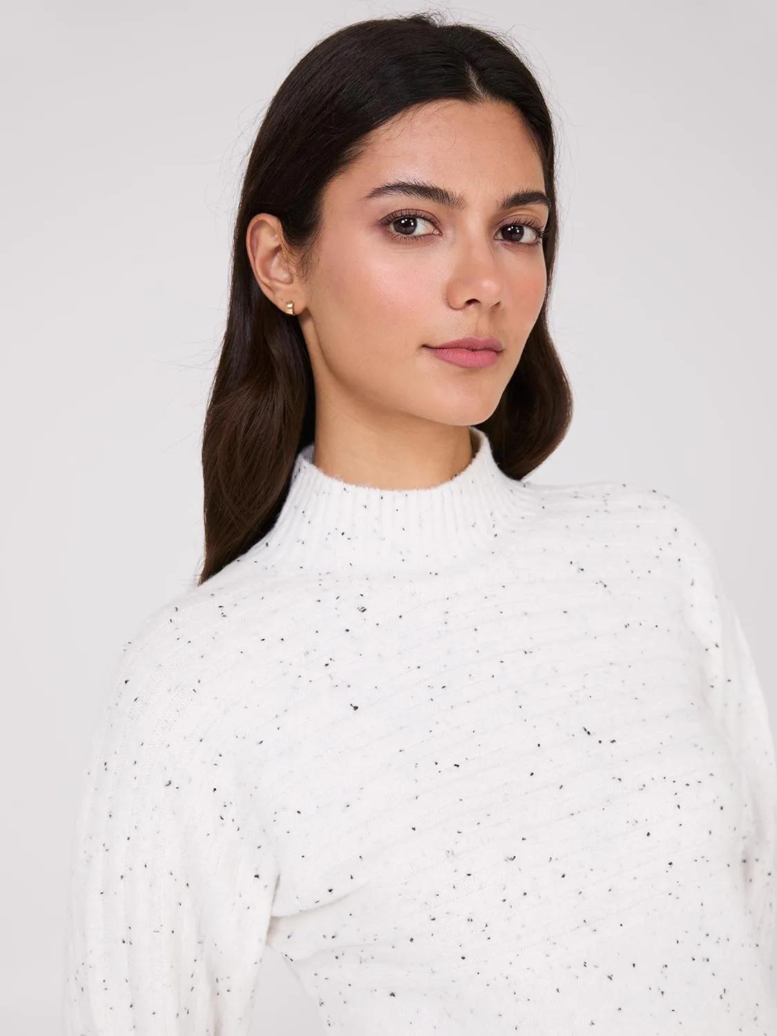 Mock Neck Dolman Sleeve Ribbed Sweater sold by Suzy Shier product image thumbnail 2