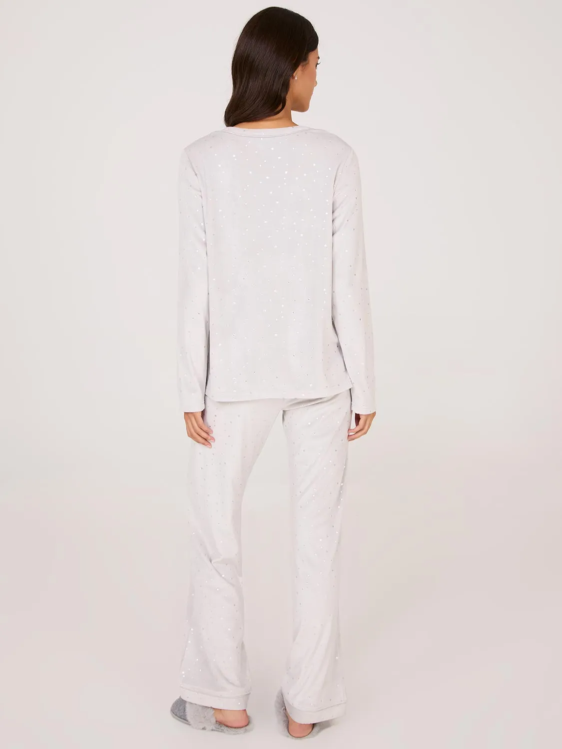 Foil Star Print Velour Pajama Set sold by Suzy Shier product image thumbnail 5